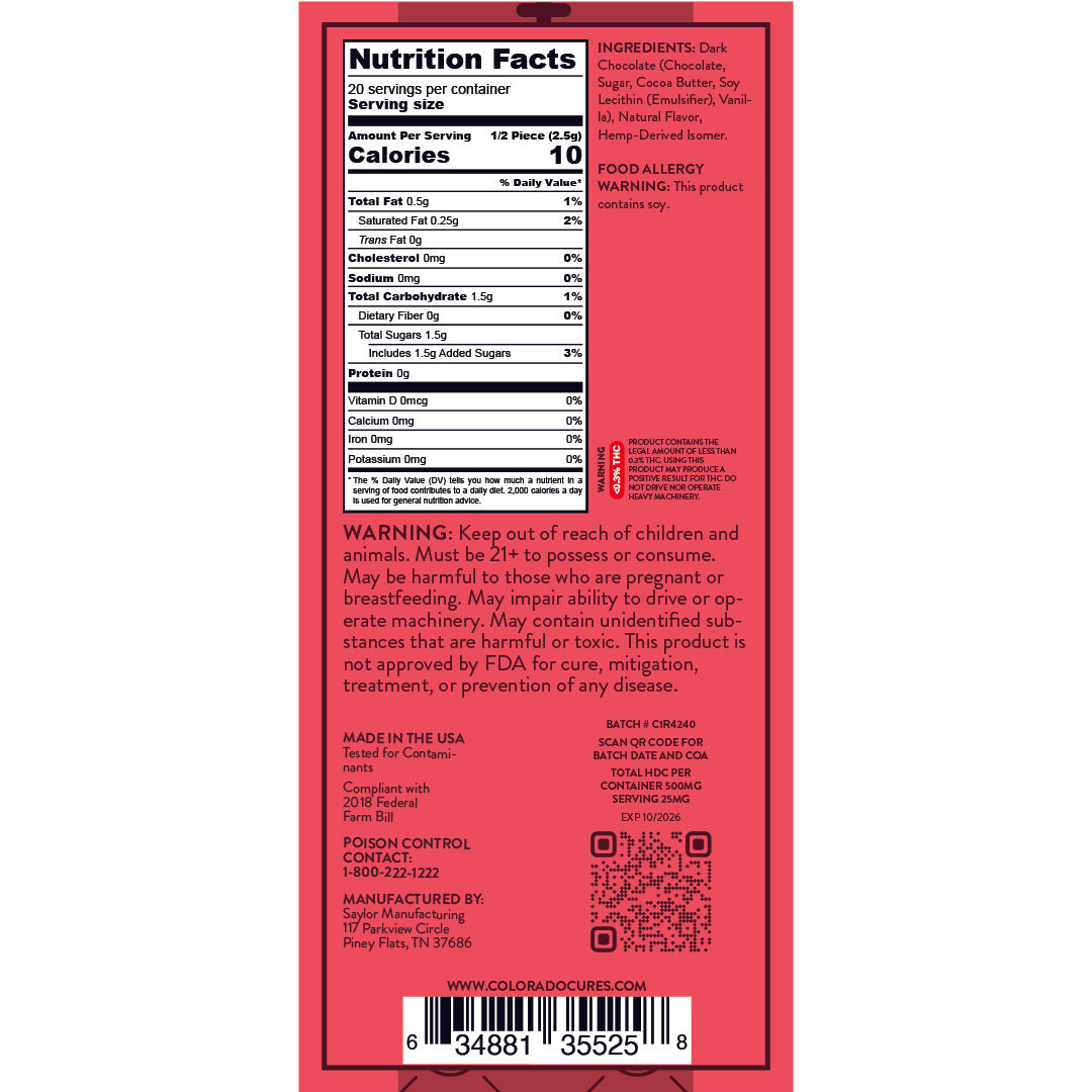 Chocolate Bars - 5 Count Master Box