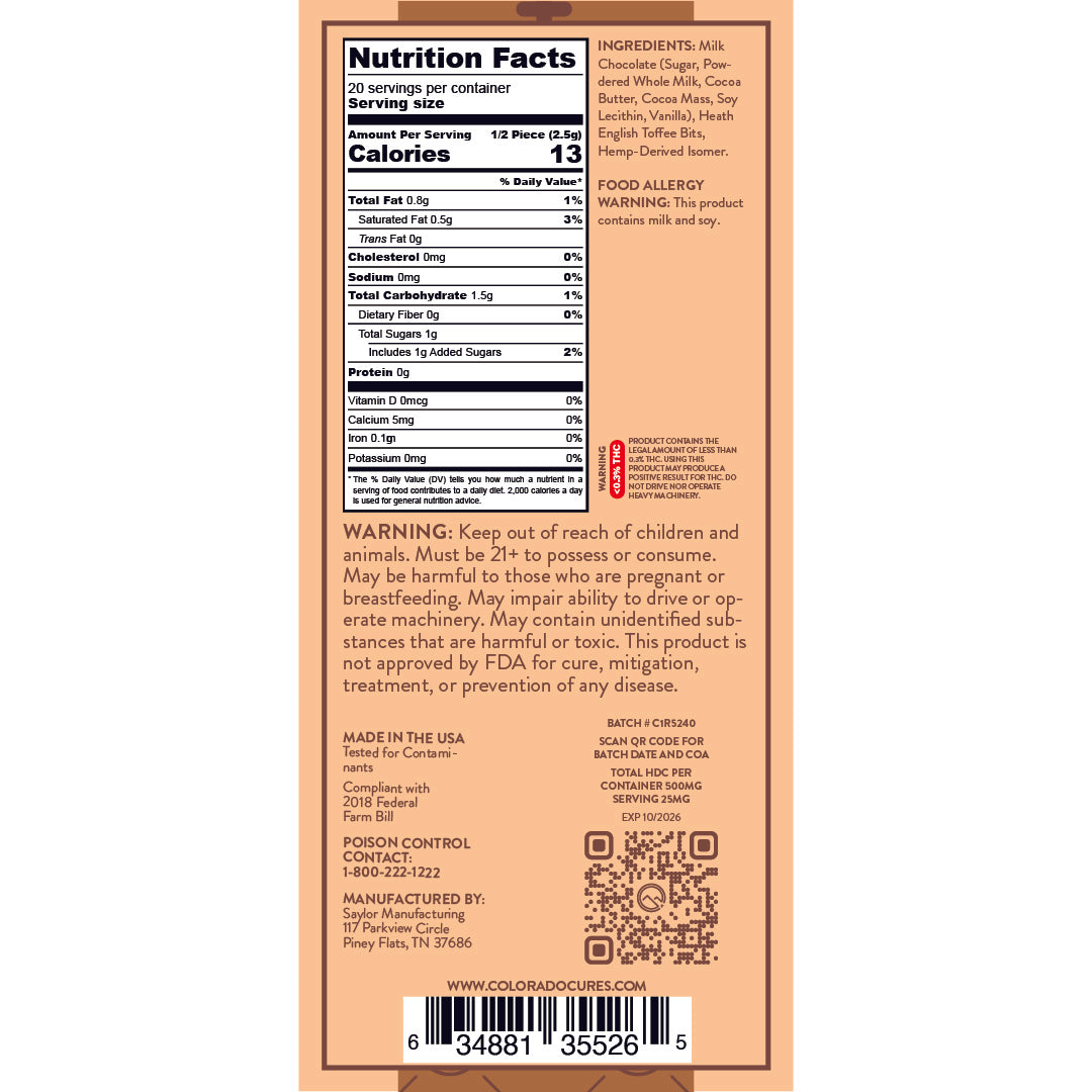Chocolate Bars - 5 Count Master Box