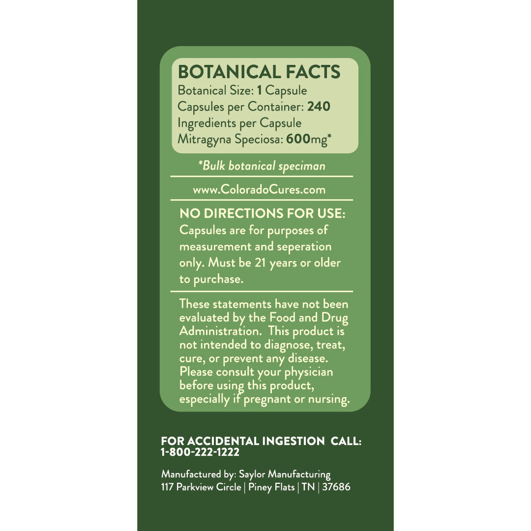 Kratom Capsules 240ct Jar - 5 Count Master Box